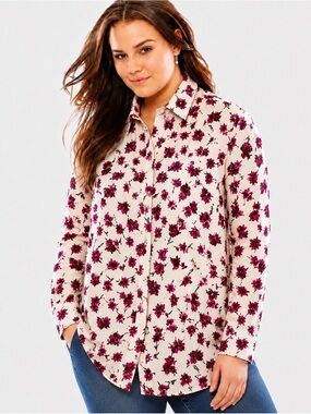 NWT 18/20 corduroy floral shirt long sleeve